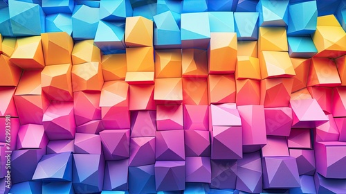 3d abstract colorful gradient geometric shapes pattern background
