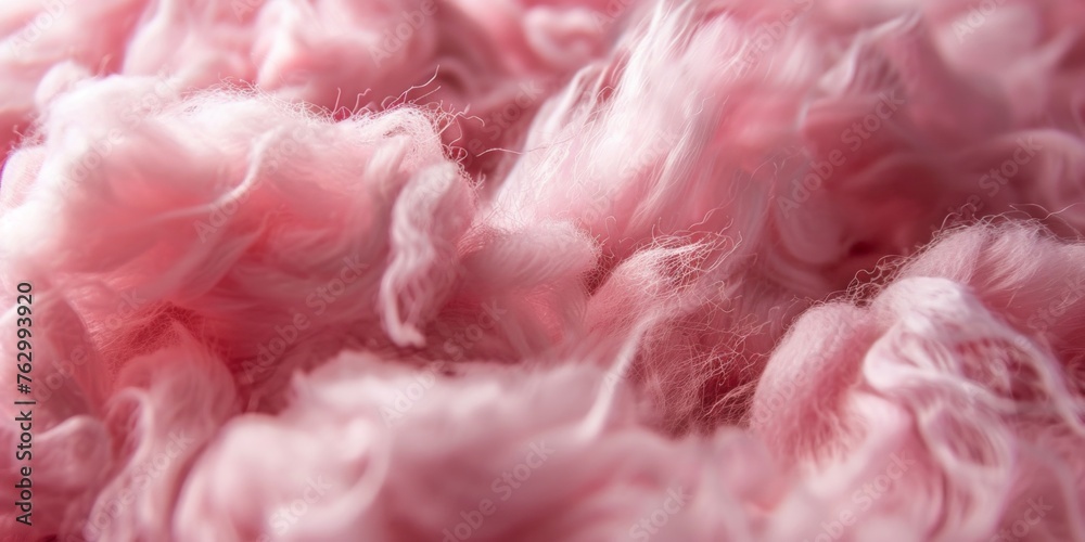 Soft focus on pink textile fibers, capturing the gentle and delicate texture.