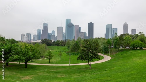 Houston Skyline and Park Timelapse