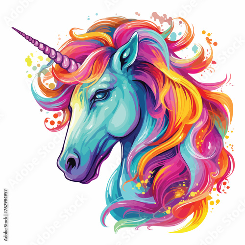 Colorful unicorn clipart clipart isolated on white background