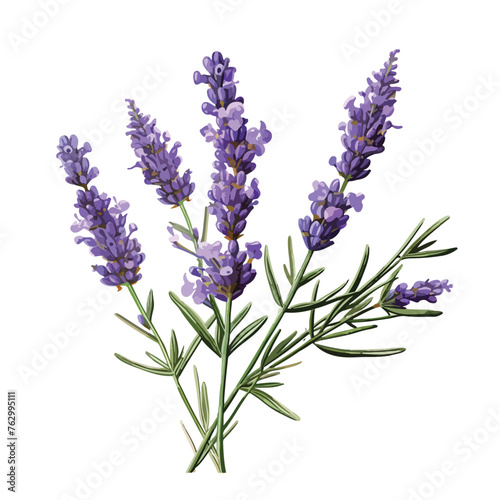 Common Lavender clipart isolated on white background