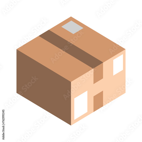 Package box vector icon. Isolated shipping, delivery, receiving goods sign design. 