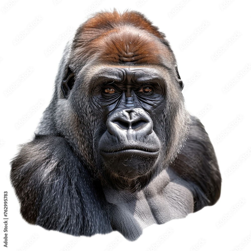 gorilla face shot isolated on transparent background gorilla face shot isolated on transparent background