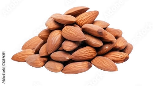 heap almond on white isolated background