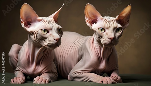 A Regal Sphynx Cat With Wrinkled Skin Upscaled 8