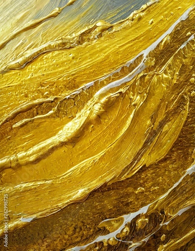 Oil painting style texture art inspired by golden waves.