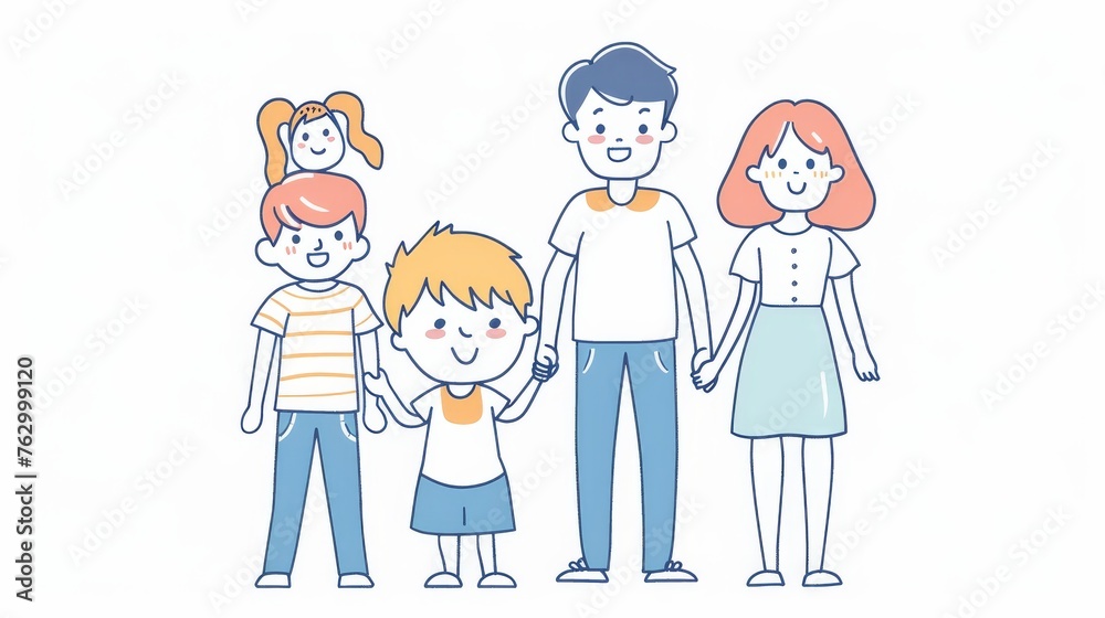 The 'family form' is a representation of the various members of the family. Mother, father, son, and daughter. This minimal illustration is designed in a flat style. The 'family form' is a representation of the various members of the family. Mother, father, son, and daughter. This minimal illustration is designed in a flat style.