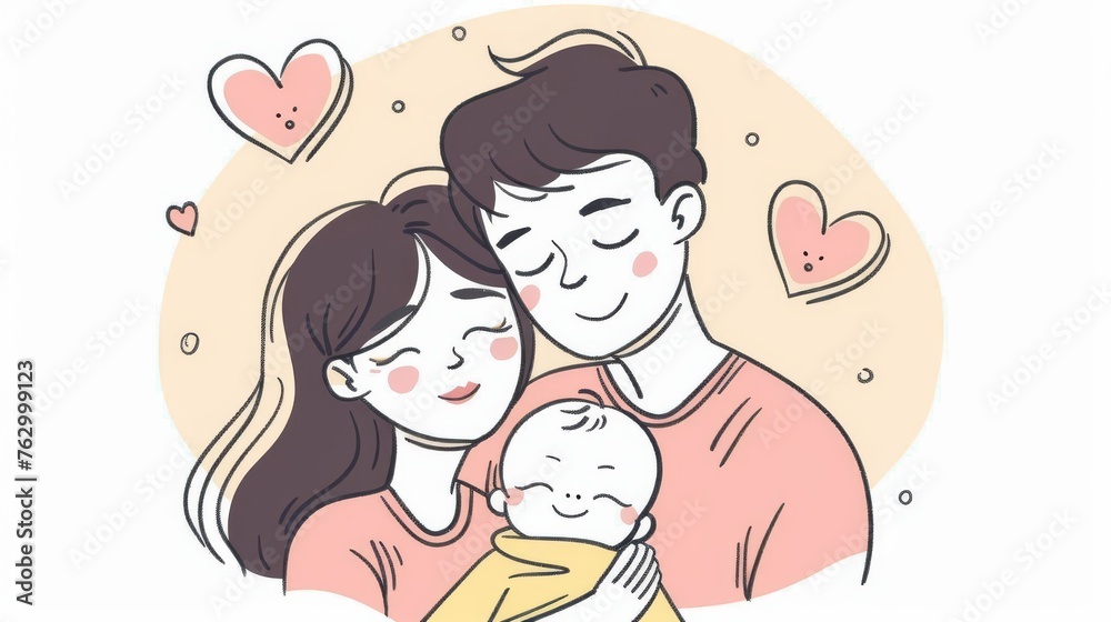 This month is dedicated to people who appreciate their parents and love their children. A picture of a mother holding her baby, a picture of a father holding his baby, a picture of adorable little This month is dedicated to people who appreciate their parents and love their children. A picture of a mother holding her baby, a picture of a father holding his baby, a picture of adorable little