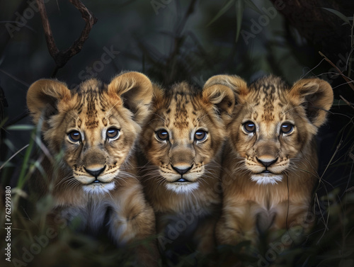 A close-up portrait of a majestic lion, possibly a king of the pride with his lioness consort