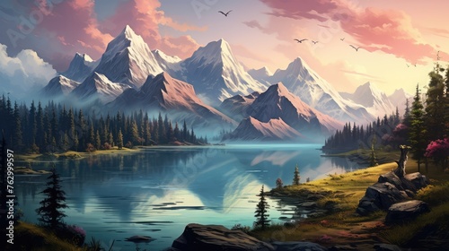 sunrise in the mountains © Wallpaper