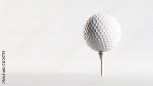 3D-rendered golf flag at the hole on a short grass green, presented in a simplistic style against an isolated background, with right-side copy space for a creative message