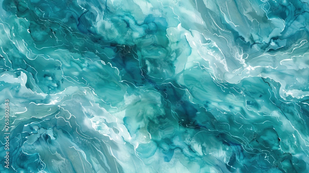 Abstract watercolor paint background, teal color blue and green with liquid fluid texture for background