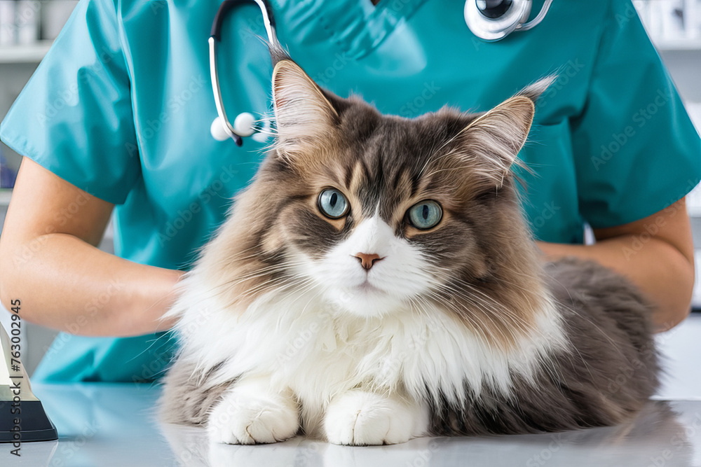 Cat embracing the friendly veterinarian embodies care and love for animals, creating a warm atmosphere during events like Veterinarian Day. Cat embracing the friendly veterinarian embodies care and love for animals, creating a warm atmosphere during events like Veterinarian Day.