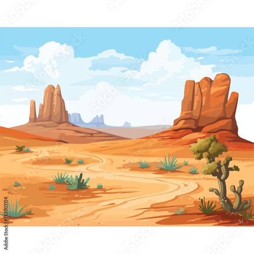 Desert Landscape Clipart clipart isolated on white background