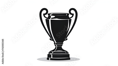 Flat vector Black Trophy isolated on white background, Generative AI