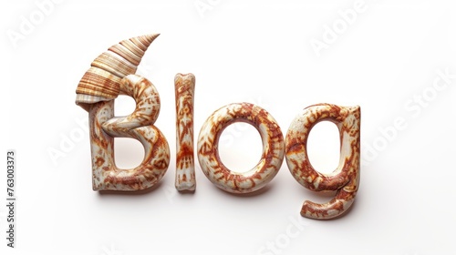 The word Blog created in Nautilus Shell Letters.