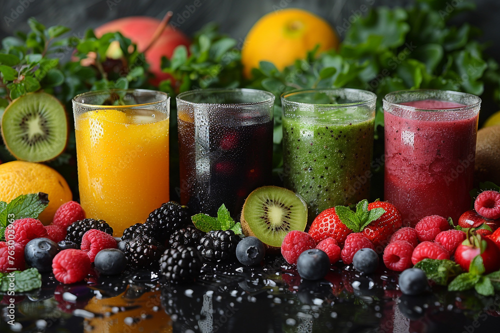 Refreshing Kiwi Fruit Smoothie and Juice Image Refreshing Kiwi Fruit Smoothie and Juice Image
