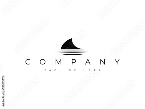 shark fine silhouette logo design