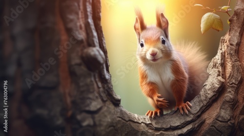 squirrel on a tree © Wallpaper