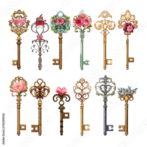 Enchanted Keys Clipart clipart isolated on white background