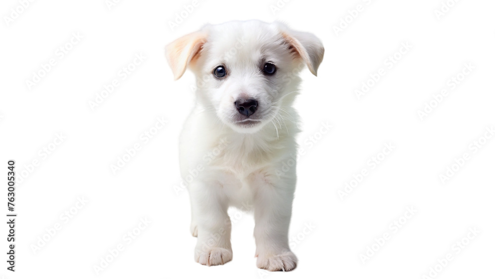 White puppy. isolated on transparent background.