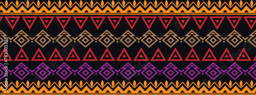 Seamless ethnic and aztec tribal pattern. Background for fabric, wallpaper, card template, wrapping paper, carpet, textile, cover. ethnic style pattern.Set of tribal aztec pattern banner background. 