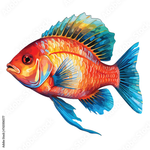 Fish clipart isolated on white background 