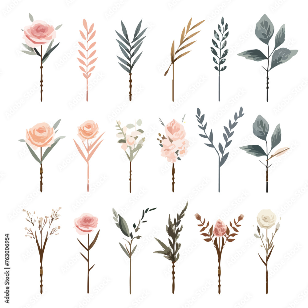 Obraz premium Floral Arrows Clipart clipart isolated on white background