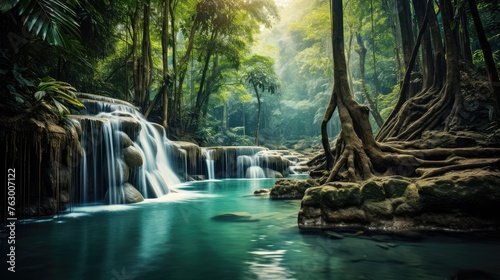 waterfall in jungle © faiz