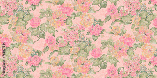 Fototapeta Naklejka Na Ścianę i Meble -  Allover pattern seamless floral pattern new digital print textile design 