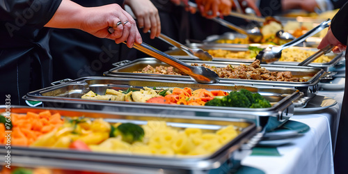 People group catering buffet food photo