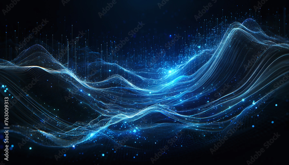Naklejka premium wide-format image that captures the essence of a digital wave