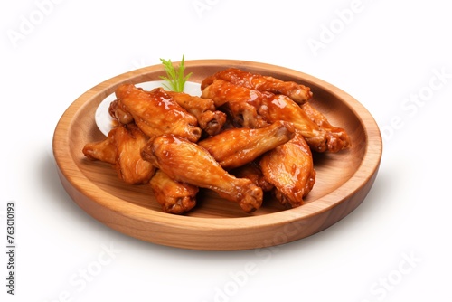 a plate of chicken wings