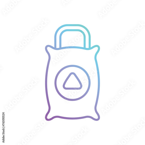 Line Gradient Sandbag vector icon