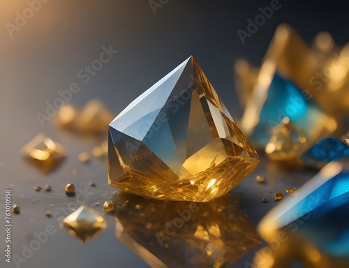 gold blaue Diamanten photo