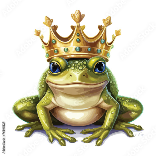 Frog with Crown Clipart clipart isolated on white background