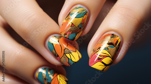 An upclose view revealing the artistry of nail design photo