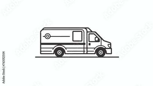 Ambulance vehicle pixel perfect linear icon. Urgent