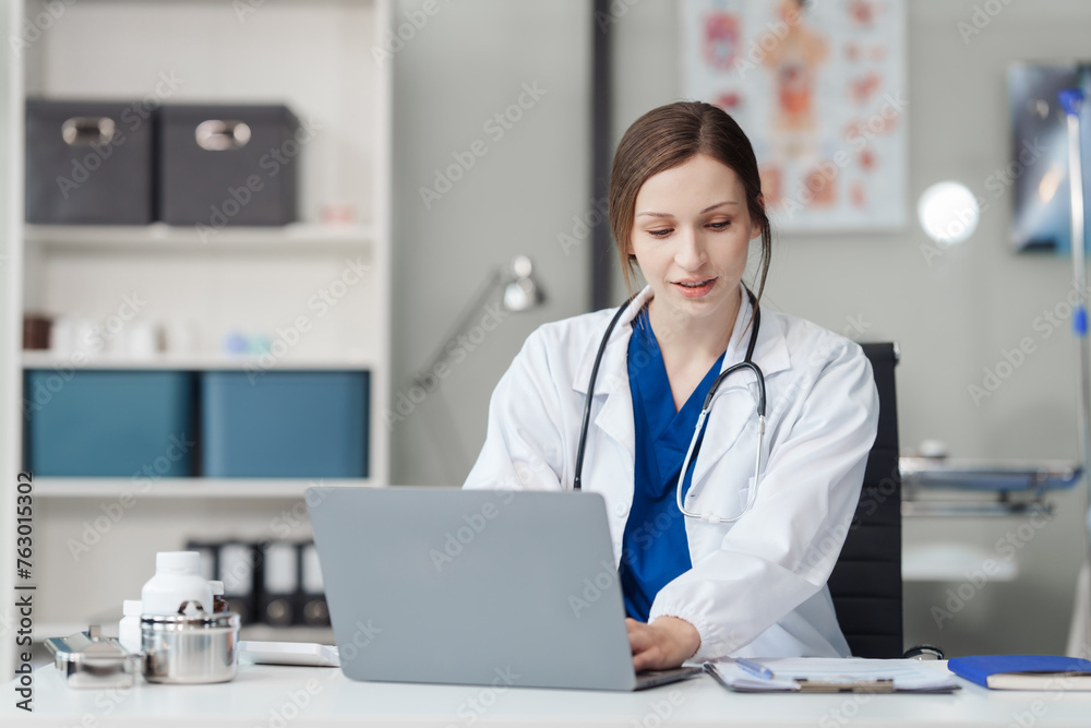 Attractive female Caucasian female doctor and psychologist gives advice, encouragement to female Asian patients. from depression in hospital examination room. cognitive behavioral therapy CBT Attractive female Caucasian female doctor and psychologist gives advice, encouragement to female Asian patients. from depression in hospital examination room. cognitive behavioral therapy CBT