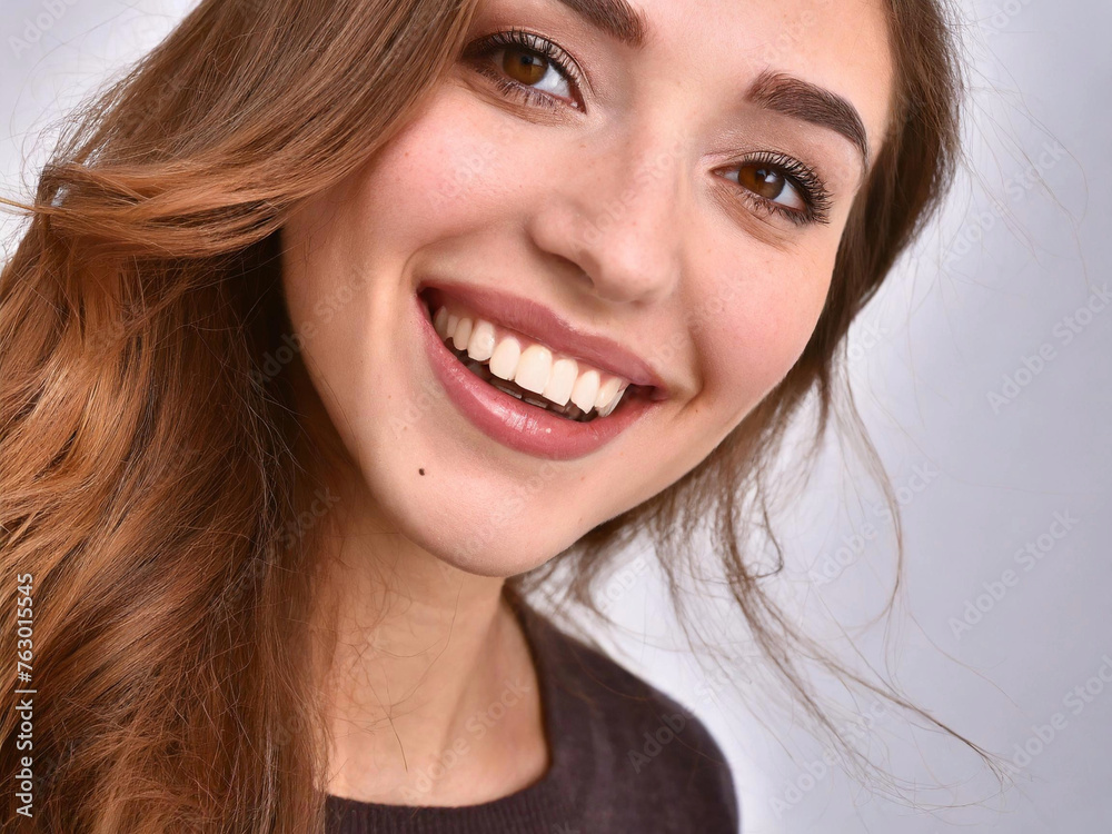 portrait of Woman smiling with beautiful teeth portrait of Woman smiling with beautiful teeth