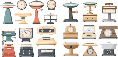 Market or kitchen measuring instrument vector illustration set photo