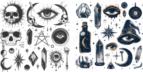  Tattoo alchemy and esoteric, witchcraft magician
