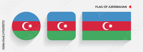 Azerbaijan Flags arranged in round, square and rectangular shapes