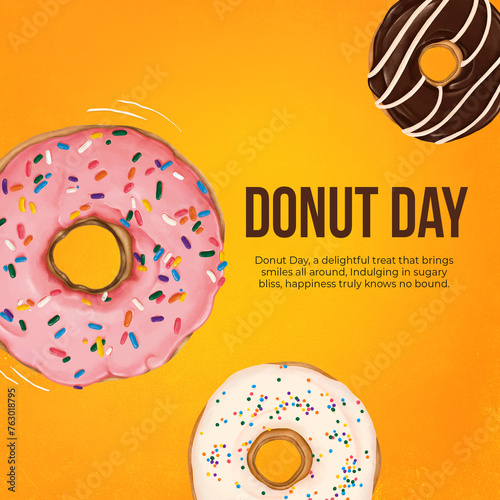 Illustration of donuts with...