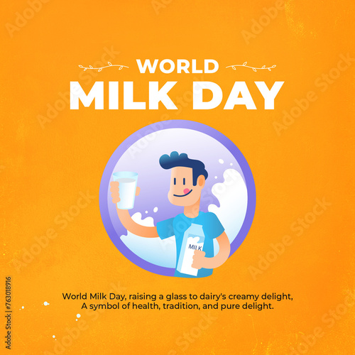 Glass and bottle of milk on...