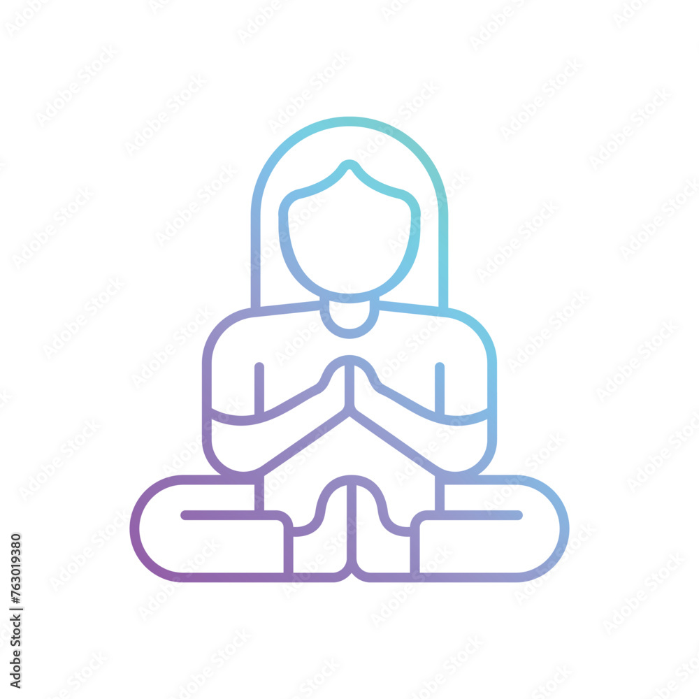 Line Gradient Meditation vector icon Line Gradient Meditation vector icon
