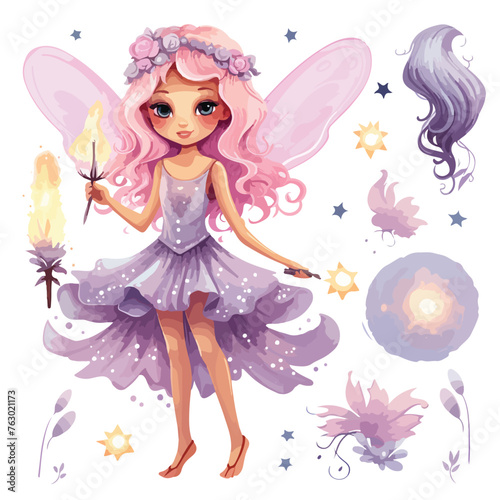 Magical Fairy Clipart clipart isolated on white background