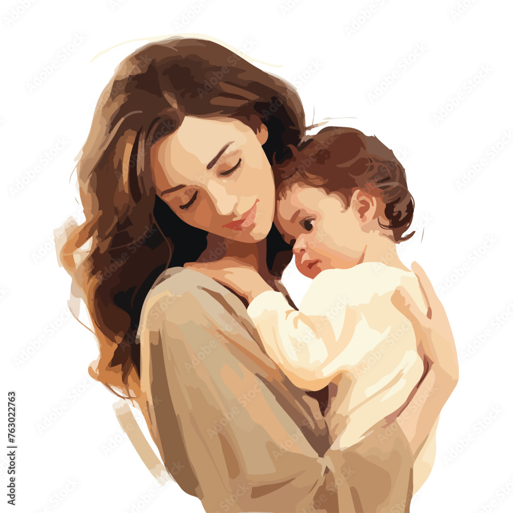 Mother and Child Clipart clipart isolated on white background