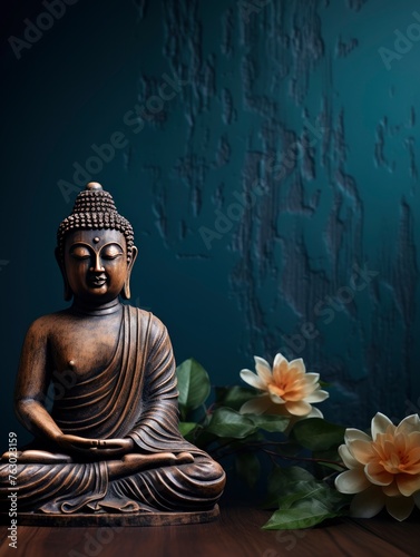 buddha background and copy space - generative ai