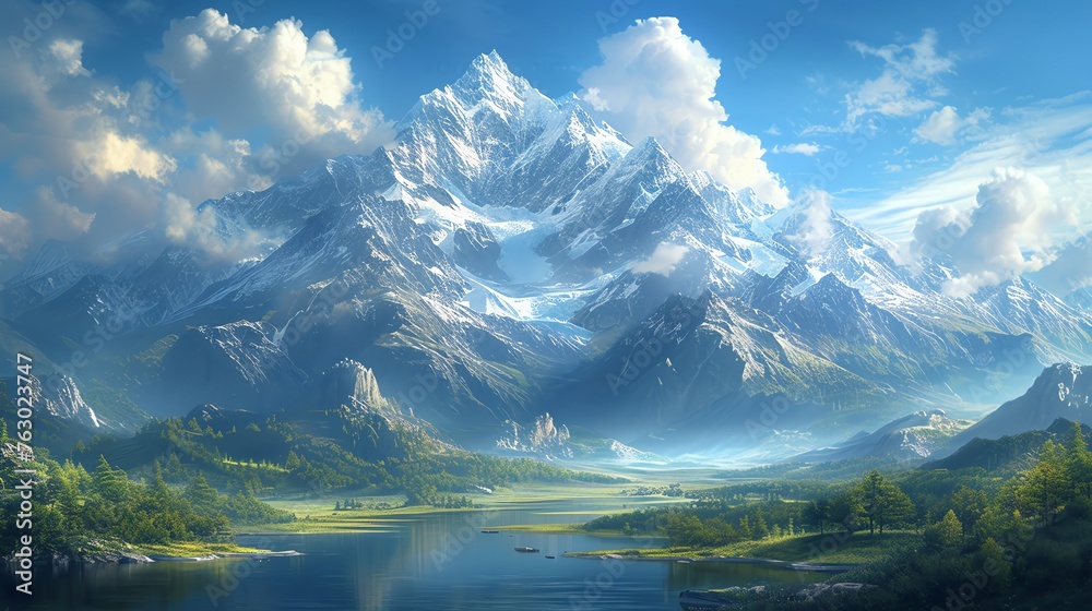 panoramic masterpiece featuring majestic